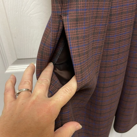 Sunday Best | Aritzia | Tasha | Reddish Brown/Blue Plaid | Mini Dress | Size 2 - Picture 5 of 16